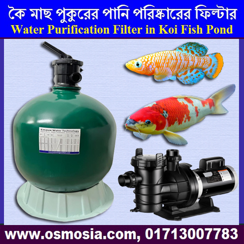Colorful Aquarium Koi Fish Pond Water Treatment 25 inch Sand Filter and 1 HP 220V/50Hz Pump Price in Bangladesh